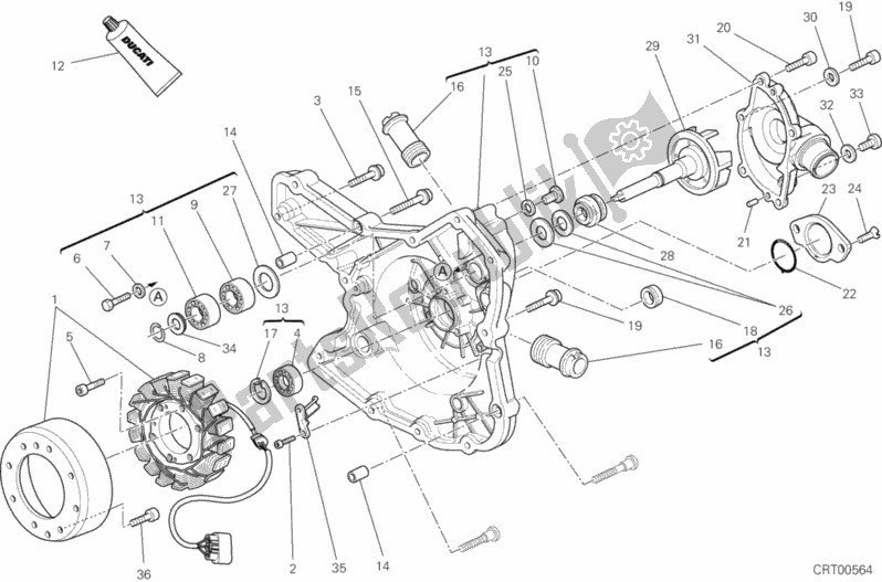 Toutes les pièces pour le Couvercle De Générateur du Ducati Multistrada 1200 S GT 2013